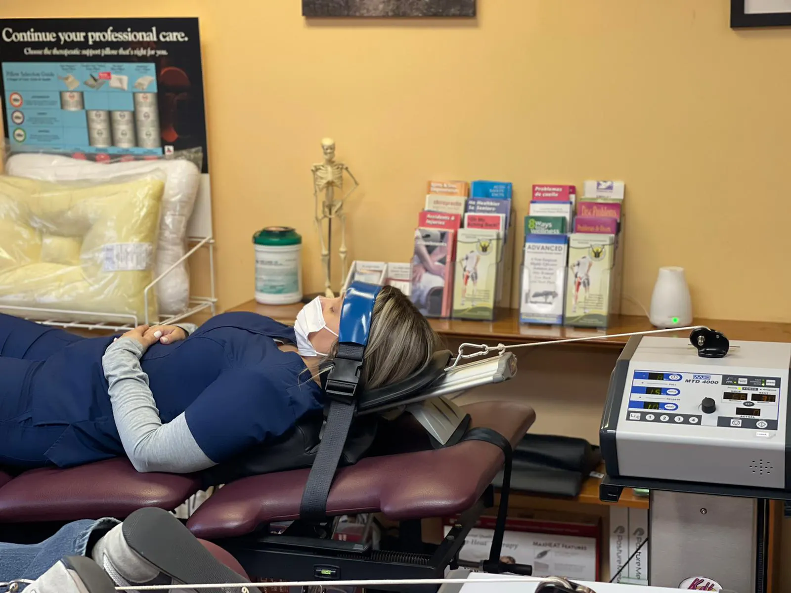 Patient Getting Spinal Decompression Therapy in Ironbound district of Newark NJ