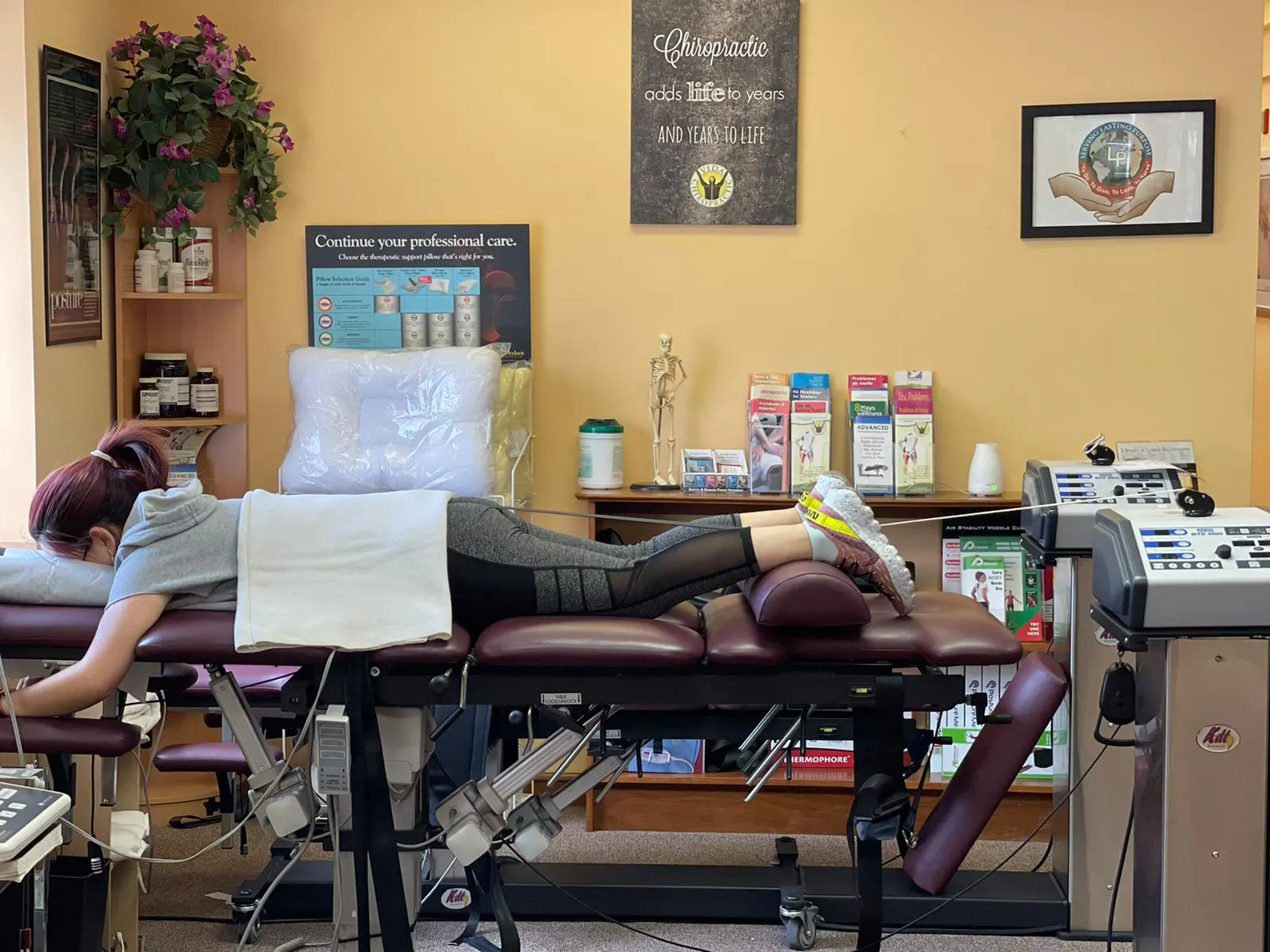 Patient Getting Spinal Decompression Therapy in Ironbound district of Newark NJ