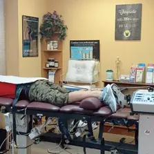 Patient Getting Spinal Decompression Therapy in Ironbound district of Newark NJ